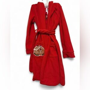 Nick & Nora Red Kids Robe with Gingerbread Pocket